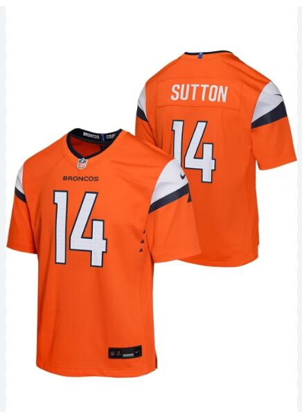 Youth Denver Broncos #14 Courtland Sutton Orange Limited 2024 Nike NFL Jersey